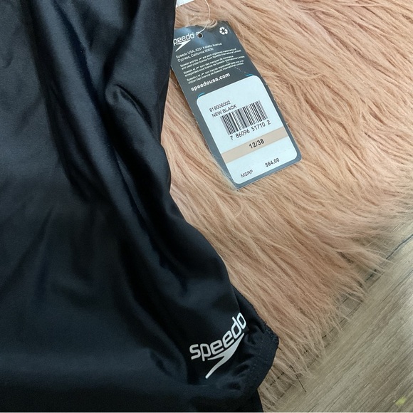 Speedo Endurance Black  Solid Flyback Training Swimsuit size 12 - Picture 9 of 10